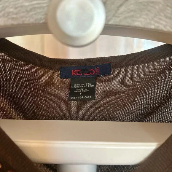 Kenzo Jeans Brown Cardigan- Fits Like A Small 100% Cotton - Picture 3 of 7